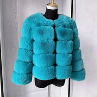 Women's Fashion faux fur coat super hot Autumn Winter women short Faux fox fur fluffy jacket high quality 7xl Ladies furry coats