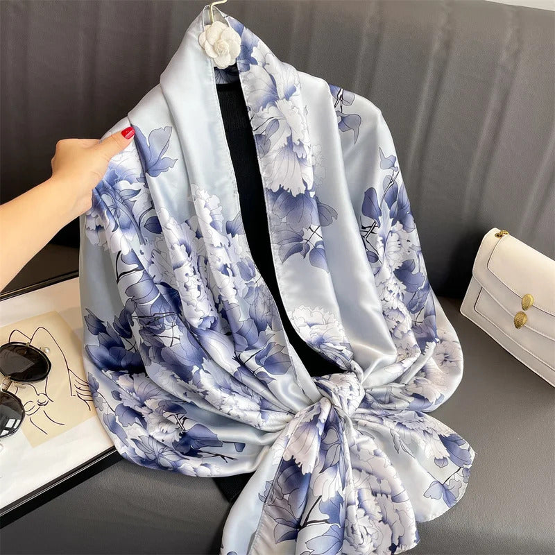 Luxury Brand Scarf Spring Summer Women Beach Sunscreen Fashion Party Shawl China Quality Silk Lady Popular Print Scarves Hijab