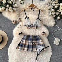 Strap Bow Hot Women Nightwear Mesh Sexy Night Dress Thin Tansparent Lace Pajamas Dress+Thong 2024 Lady Romantic Backless Nightie