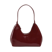 Fashionable Shoulder Bags for Women's Designer Solid Colors Patent Leather Crescent Bag 2024 New Small Handbag Ladies Totes Sac