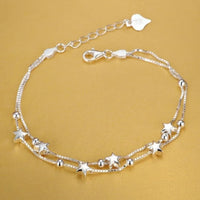 Hot 925 Sterling Silver Cute Buckle Side Chain Solid Bracelet for Women Men Charm Party Gift Wedding Fashion Jewelry