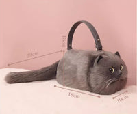 One Shoulder Bag Female Design Small Man Messenger Bag Versatile Hand Made Autumn and Winter Plush Cute Cat Bag