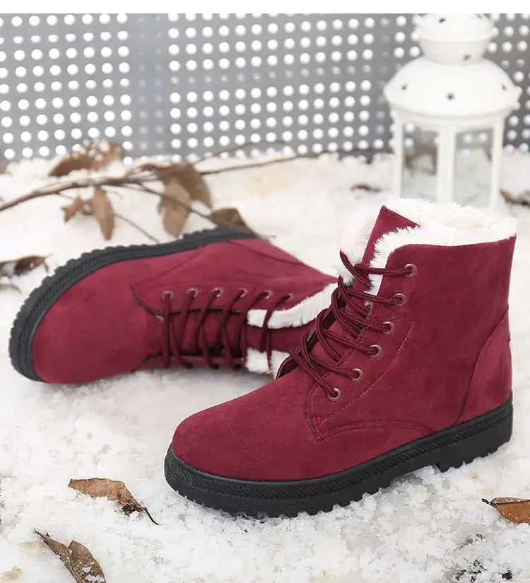 Women's Winter Boots Low Heels Women Boots With Fur Warm Winter Shoes Women Snow Boots Ankle Botas Mujer Winter Footwear Female