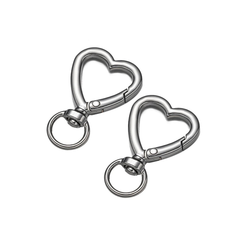 5pcs Metal Heart Lobster Claw Clasps Swivel Lanyards Trigger Snap Hooks Strap for Jewelry Making DIY Bags Keychain Key Rings