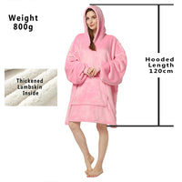 Winter Hoodies Sweatshirt Women Men Pullover Fleece Giant TV Oversized Blanket with Long Flannel Sleeves