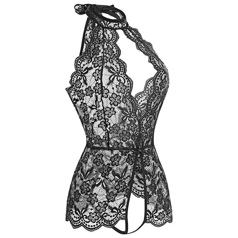 Sexy Open Bodysuit  Underwear For Women Lace Perspective Night Skirt Sex Costumes Erotic Lingerie  Corsets bra and panty set