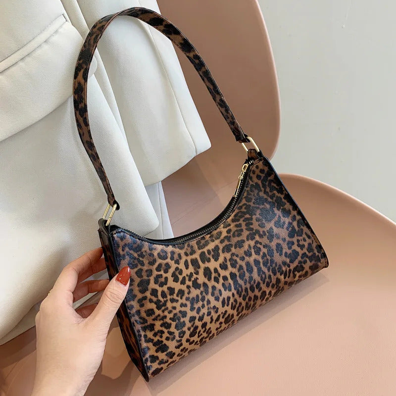 Summer New Shoulder Bags for Women High Quality Zebra Underarm Handbags PU Leather Leopard Armpit Purse Bag