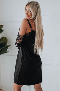 Blank Apparel - Black Cold Shoulder Mini Dress