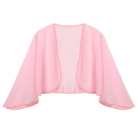 Women Chiffon Cardigan Bolero Shawls 3/4 Sleeve Solid Soft Cape Coat Wedding Bridal Party Dress Wraps Beach Vacation Cover Ups