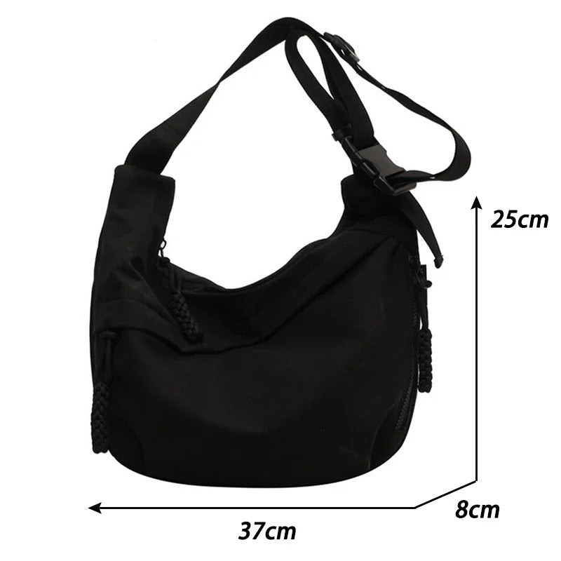 Nylon Hobos Crossbody Bags Solid Casual Zipper Women's Bags 2024 Fashion High Capacity Solid Color Single Shoulder Totes Bag