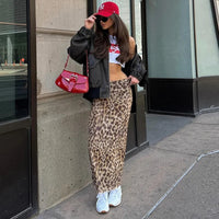 Women Tulle Leopard Print Top with Bandeau Off-the-shoulder Straight-cut Neckline Summer Casual Girls for Summer Blouse