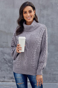 Gray Chunky Turtleneck Sweater