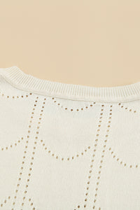 Beige Flare Sleeve Texture Knit Sweater