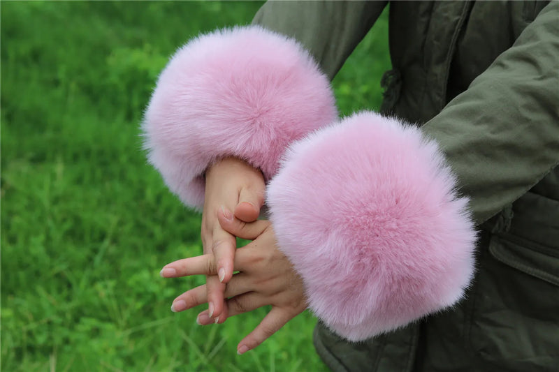 Imitation Raccoon Fox Hair Fluffy Hand Rings Fluffy Wrist Guards Women's Cuffs Imitation Rabbit Fur Bracelets Cuffs Wrist Covers