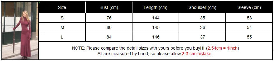 Fashion Long Sleeve Bodycon Pleated Maxi Dresses Elegant Dark Red High Necked Maxi Dress For Women Autumn New Street Vestidos