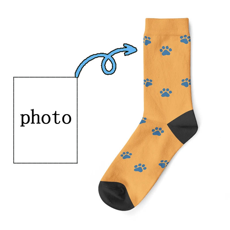 Custom Socks Cat 3D Print Men/Women Socks Casual Funny Novelty DIY Personalized Photo Logo Pet Long socks Gifts