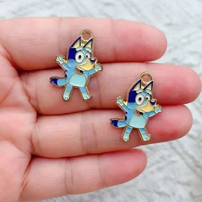 10pcs Cartoon Anime Dog Charm for Jewelry Making Enamel Necklace Bracelet Phone Pendant Diy Accessories Alloy Metal Gold Plated