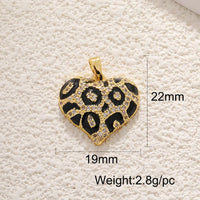 BenS Leopard Pattern Heart Pendant Enamel Dripping oil charms for DIY handmade Necklace Jewelry accessories wholesale P17