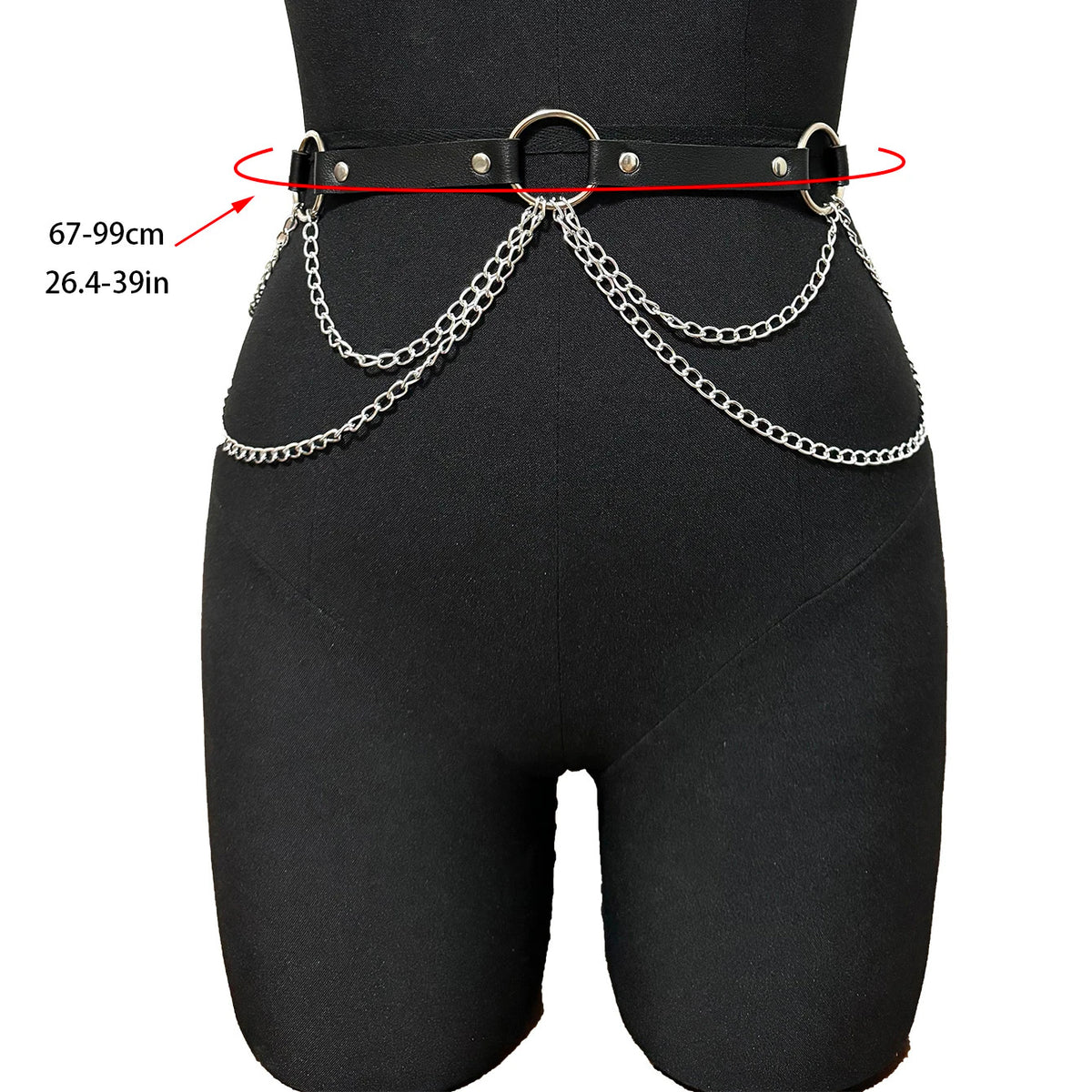 ﻿ Women Sexy Leather Harness Belt Waist Chain Harness Fashion Waistband Accessory Leisure Punk Gothic Clothing Jewelry Belt