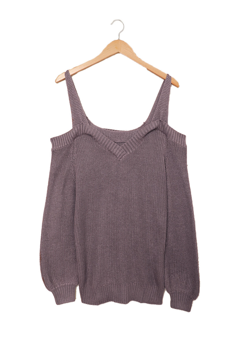 Dark Blue Dew Shoulder Juliette Knitted Sweater