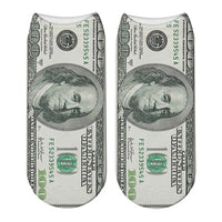 Interesting banknotes, currency, creative design, casual socks, street happy socks, fashion men's and women's home socks