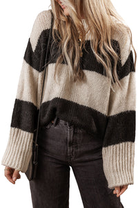 Jet Stream Colorblock Loose Pullover Sweater