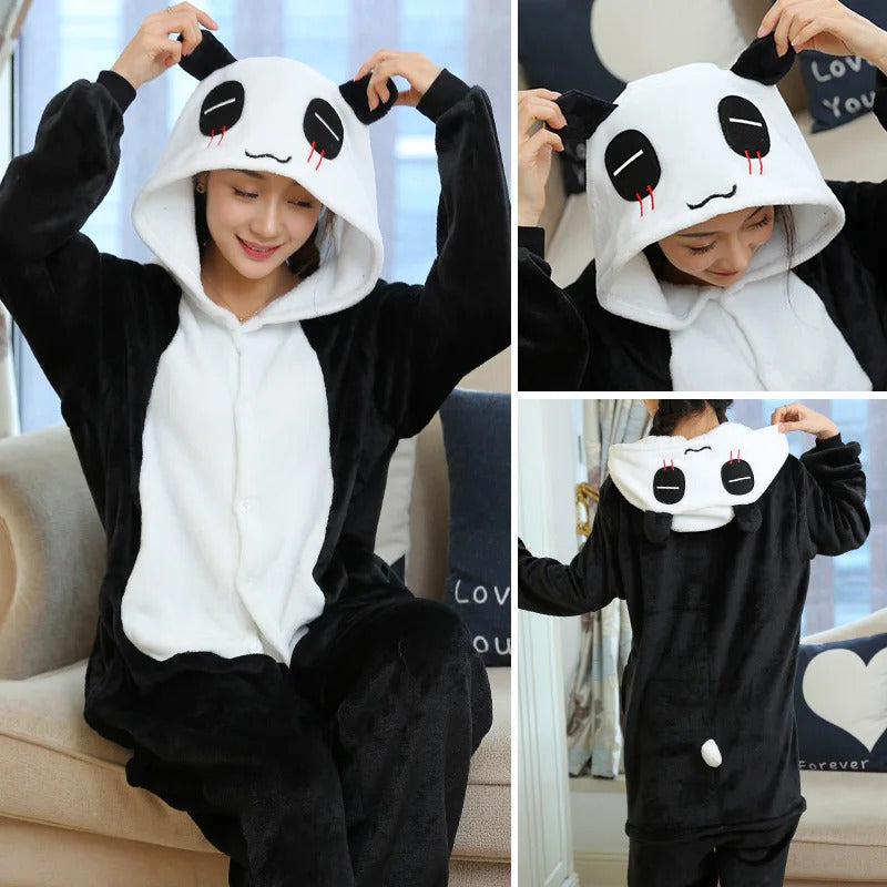 Kigurumi Totoro Panda Cartoon Onesies Kids Children Animal Pajamas Jumpsuits Women Men Sleepwear Onepiece Anime Cosplay Costumes