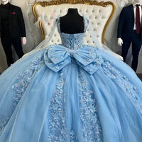 ANGELSBRIDEP Glittering 3D Flowers Quinceanera Dresses Big Bow Vestidos De 15 Anos Luxury Lace Birthday Princess Party Customize