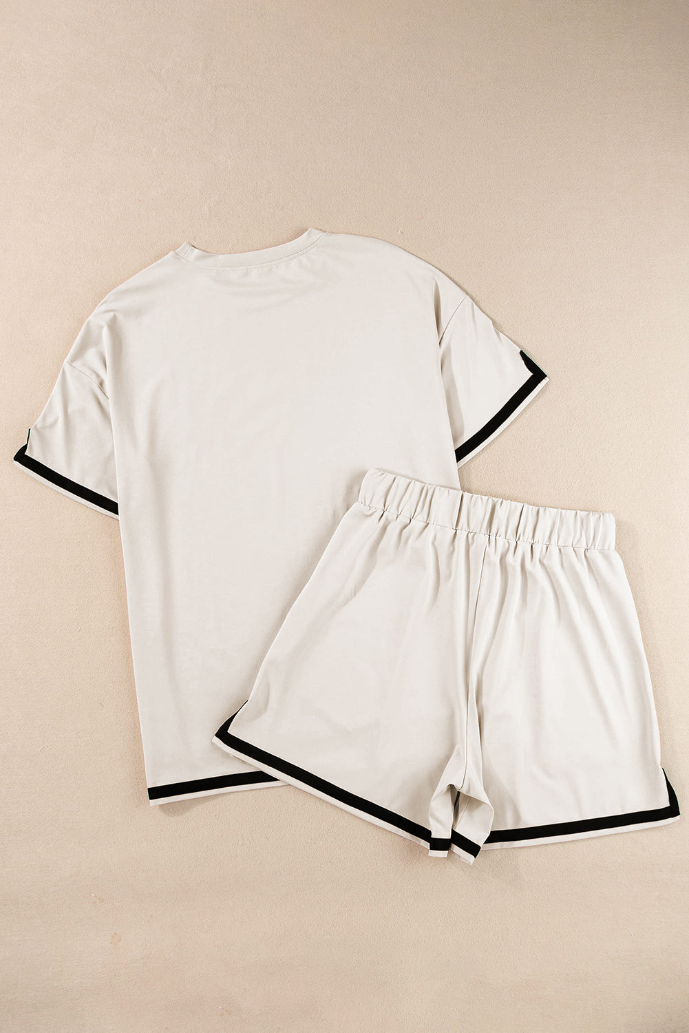 Vineyard Green Contrast Trim Tee and Shorts Set