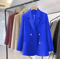 Blazer Woman Solid Jacket Office Wear Professional Outfits Coats for Women Spring Autumn Loose Fashion 2025 Trend Outerwears Hot