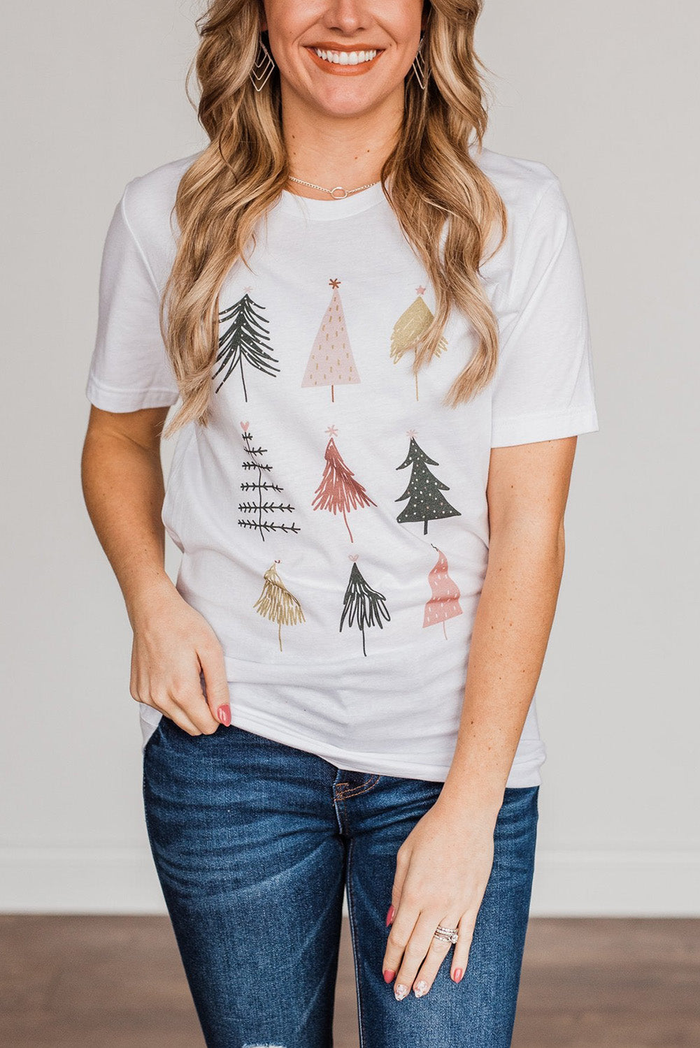 White Christmas Tree Graphic Tee