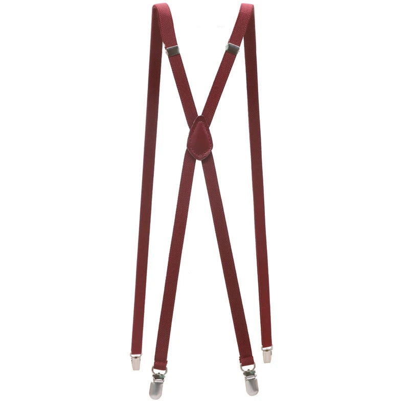 1cm Skinny Suspenders Women Mens Unisex Slim Thin Trouser Straps Adjustable Braces Clip-on Pants Suspenders Belt