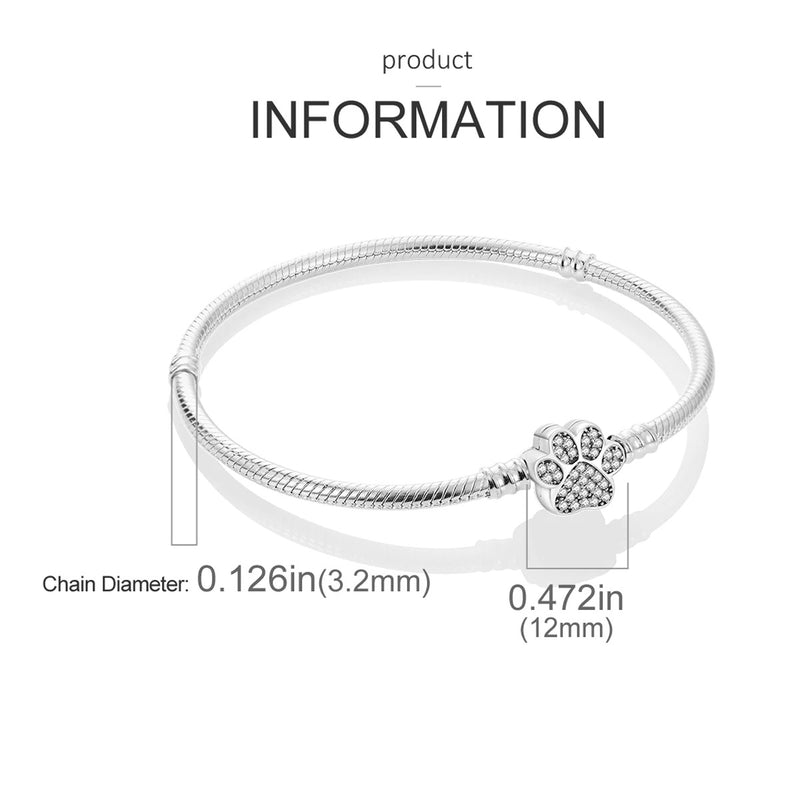 Silver Plated Stars Heart Shape Butterflies Clover Clasp Bracelet for Women Fit Original Charms Beads DIY Making Gift