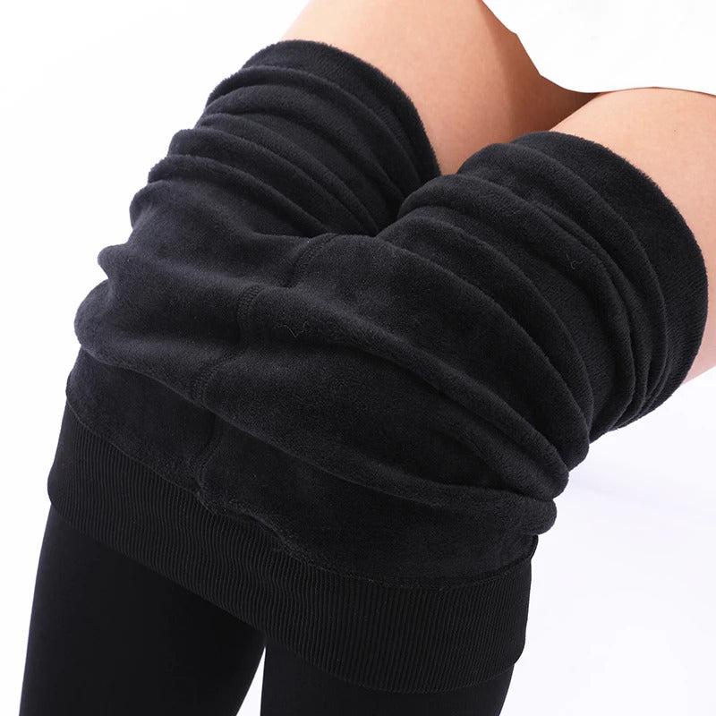 Thick Velvet Winter Leggings Women Skinny Stretch Warm High Waist Solid Color