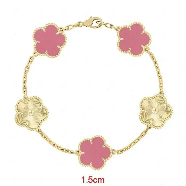 925 Sterling Silver Bracelet with Multiple Stones, Lucky Clover High Quality Elegant Classic Ladies Party Dating Birthday Gift