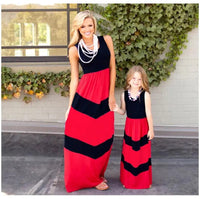 Summer Mommy and Me Family Matching Mother Daughter Dresses Clothes Striped Mom Dress Kids Child Outfits Mum Sister Baby Girl