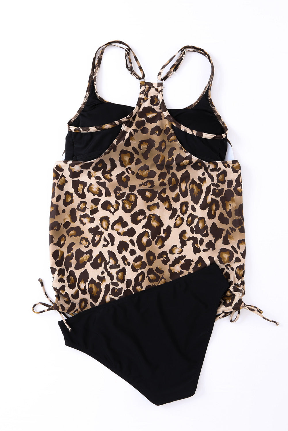 Leopard Printed Lined Tankini Swimsuit