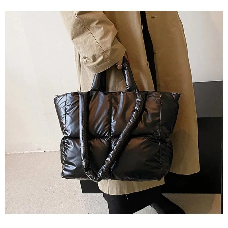 Handbag Female Large-capacity Bag Female New Tide Fashion Shoulder Bag Fall And Winter Cotton Bag Hundred Tote Bag