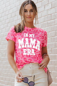 Leopard IN MY MAMA ERA Slogan Graphic Tee