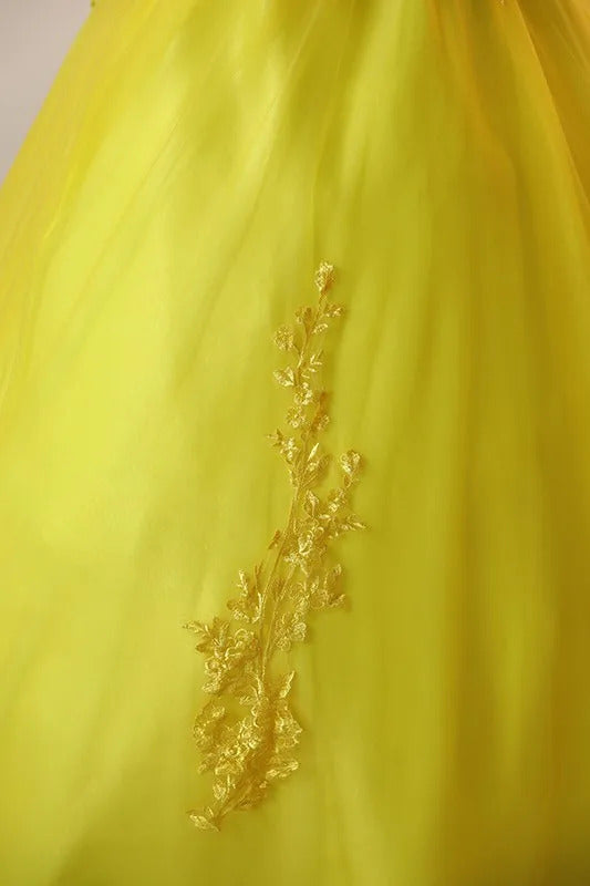 Ashley Gloria Yellow Party Dresses 15quinceanera Dresses 2024 Elegant Ball Gown Classic Lace Vestidos Customized B01