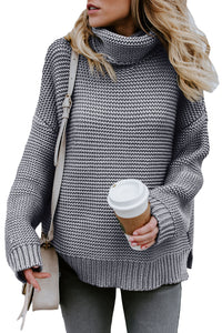 Sage Green Cozy Long Sleeves Turtleneck Sweater