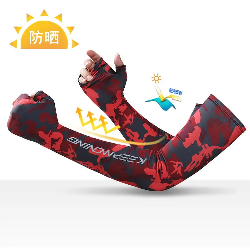 Anti-sunburn Arm Sleeves Spring Summer Cycling Cuff For Men Sports Cool Muff Gloves Women Sun Protection Ice Silk Arm Cover