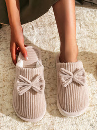 Fashion Women's Bow Slippers Fall/Winter Indoor Bedroom Floor Lightweight and Comfortable&Soft Warm Slippers for Home