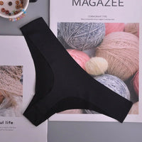 3PCS Seamless Panties Women Ice Silk Underwear Low Waist V-Waist Briefs Cotton Crotch Breathable Quick-Drying Sports Underwear