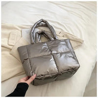 Handbag Female Large-capacity Bag Female New Tide Fashion Shoulder Bag Fall And Winter Cotton Bag Hundred Tote Bag