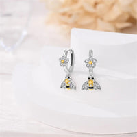 Fresh Spring Women's 925 Sterling Silver Tulip Rose Bee Fruit Original Design Earrings Fit Engagement Party Exquisite Jewelry