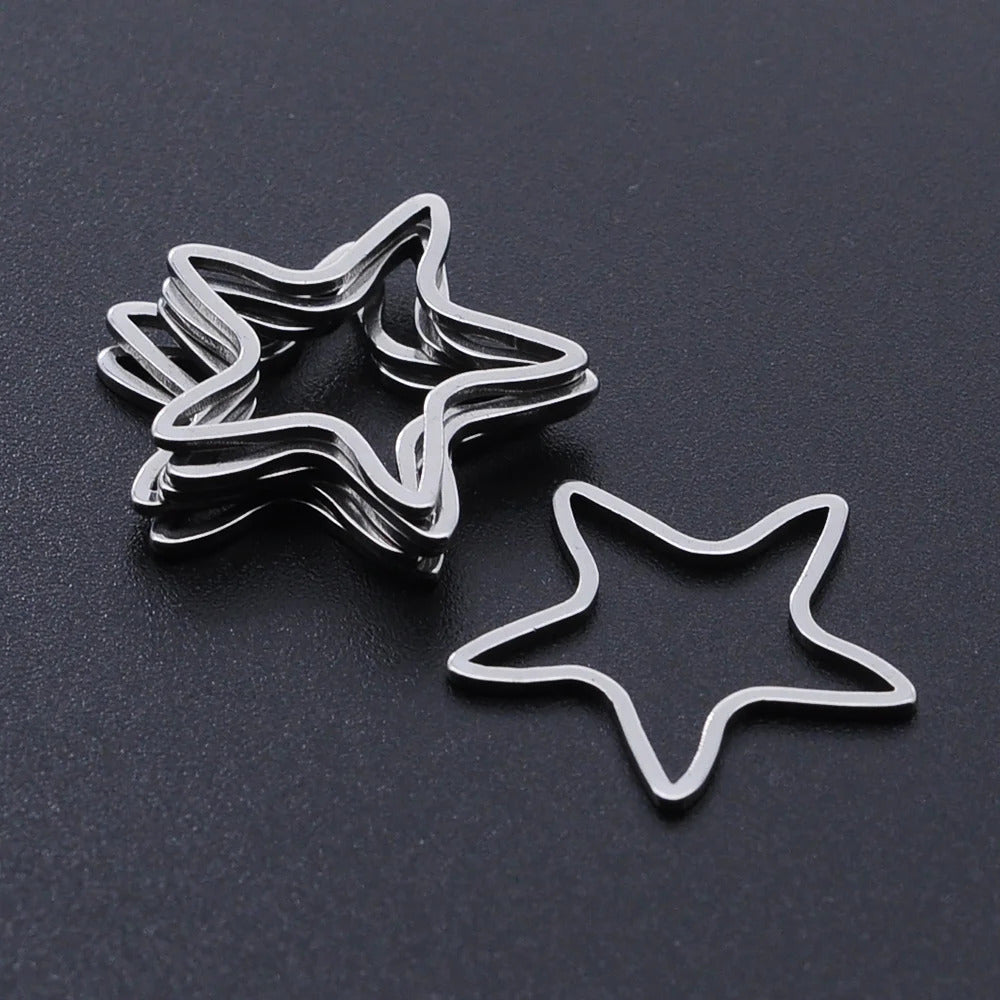 10pcs/lot 316 Stainless Steel   Hollow Geometric Square Circle Triangle Charms Wholesale Never Tarnish Jewelry Making Charms