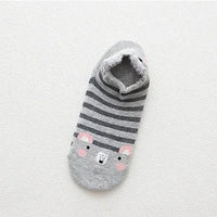 Kawaii Harajuku Cartoon Women Socks Cotton Invisible Sock Cute Animal Stereo Ear Girl Ankle Funny Breathable Socks Calcetines