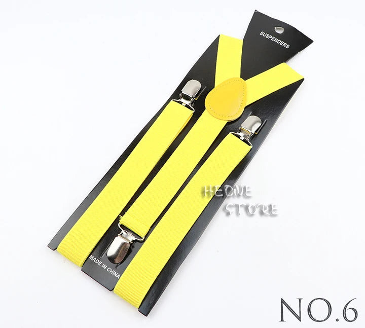 New Candy Color Adjustable Suspenders Elastic Leather Y-Back Braces Straps For Men Women Kids Pants Shirt Girl Skirt Accessories