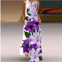 Ladies Summer Long Dress Floral Sleeveless 3D Print Elegant Party Dresses For Women 2024 Casual Beach Women Dress Spring Clothes